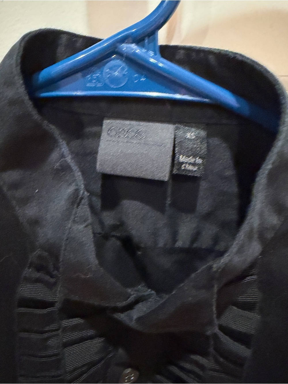 ASOS Black Ruffle-Front Dress Shirt - Picture 3 of 4